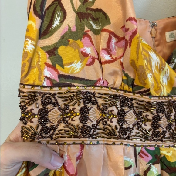 Y2K Spring Beaded Floral Embroidered Halter Midi Dress Coquette Girl - XS Small - Picture 11 of 13